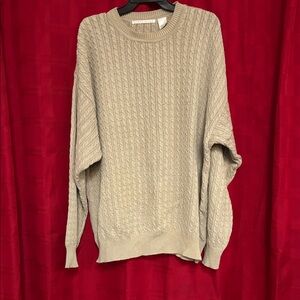 Perry Ellis Men's Light Beige Crewneck Sweater